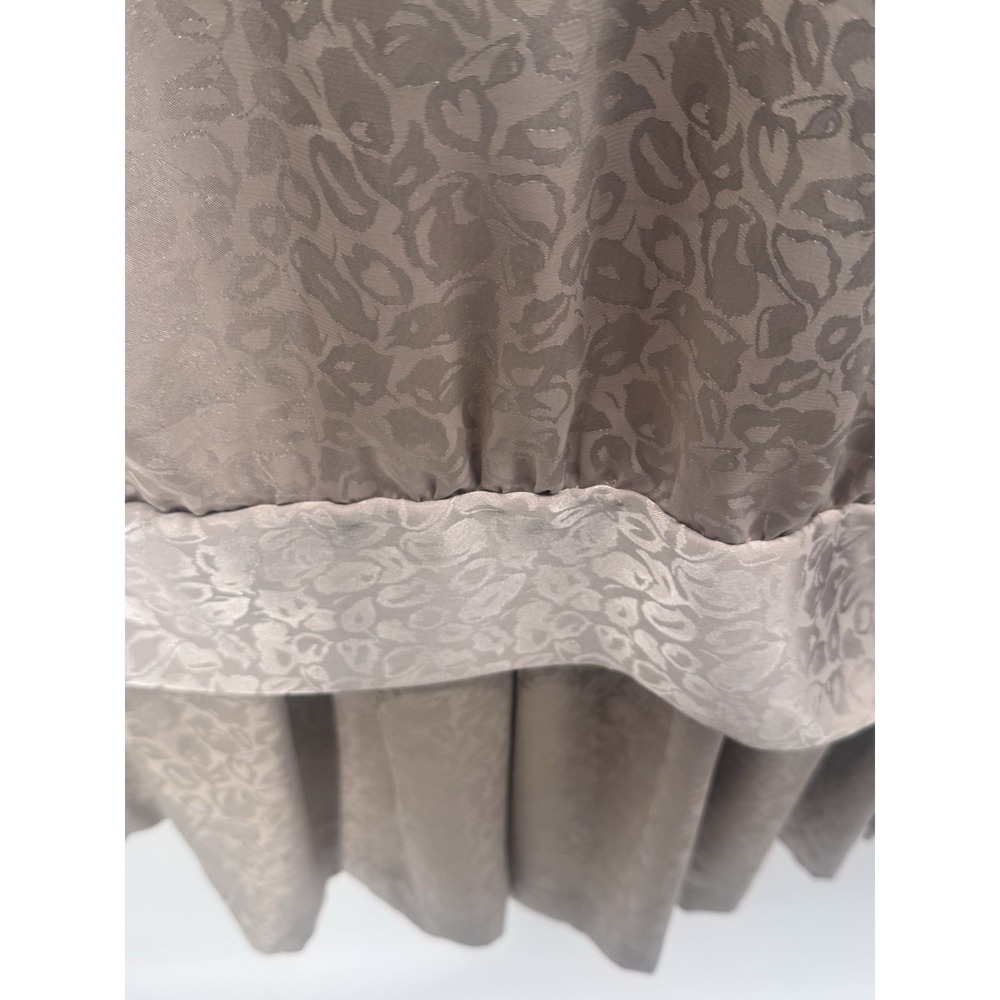 Vintage Alexis Dress 16W Champagne Beige Leopard Print Pleated Drop Waist Long S - Picture 4 of 8